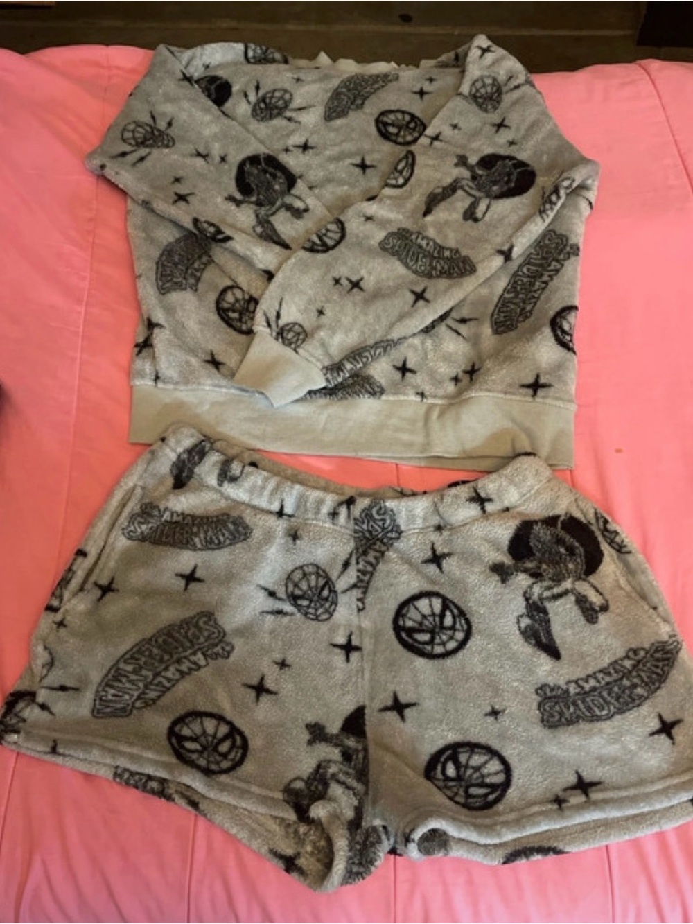 Marvel Gray Fleece Athletic Shorts - Printed Women's Lounge Shorts